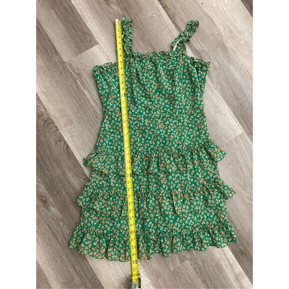 She + Sky NWT Green Floral Ruffle Dress Empire Waist Size Large - Picture 7 of 13